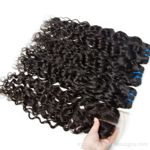 Wholesale Cuticle Aligned Virgin Hair Free Sample Hair Bundles Water Wave Mink Brazilian Human Virgin Hair Bundles Vendors